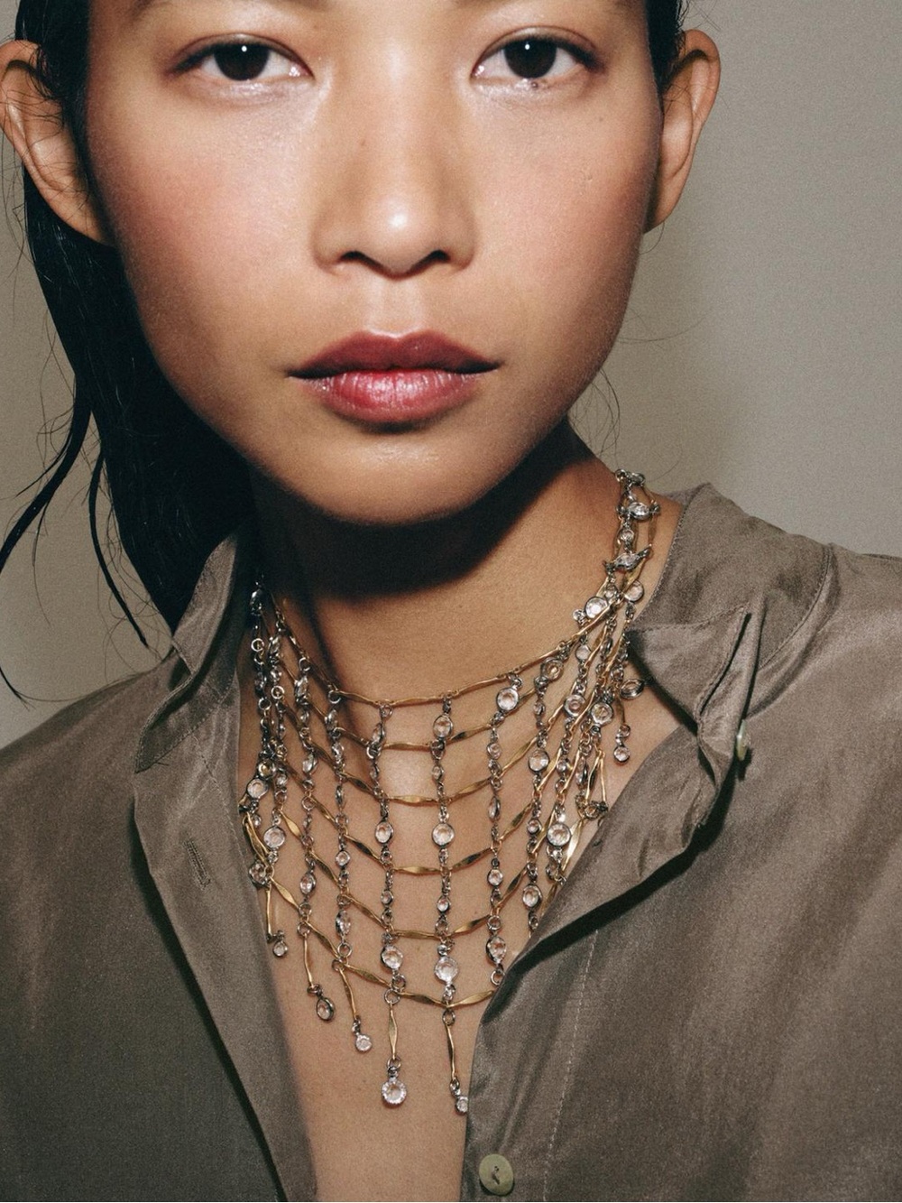 ❤️ NWT! Cascading Waterfall Mixed Metal Choker Hanging Necklace